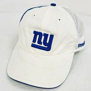 Reebok New York Giants On Field Mesh Hat Cap Adjustable Strapback White NFL